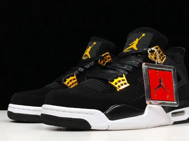Rep Onekick 308497-032 Gold-White Metallic Jordan Royalty 4 Air Black 0416